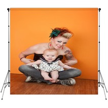 Mom With Her Baby Backdrops 29803702