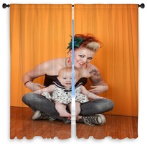 Mom With Her Baby Window Curtains 29803702