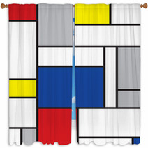 Mondrian Inspired Art  Window Curtains 4822846