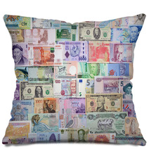 Money Of The Different Countries. Pillows 68351287