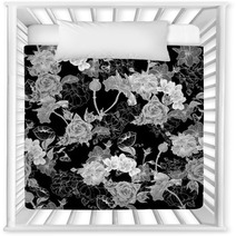Monochrome Background With Flowers Nursery Decor 61575593