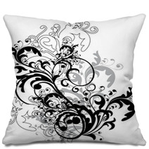 Monochrome Floral Ornament - Vector Pillows 5697075