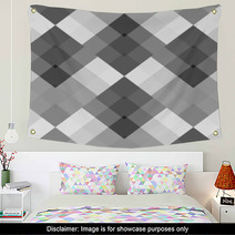 Monochrome Gray Seamless Pattern Geometric Wall Art 68479631