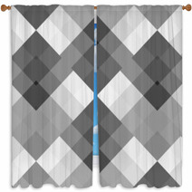 Monochrome Gray Seamless Pattern Geometric Window Curtains 68479631