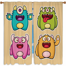 Monster Stickers Window Curtains 56358000