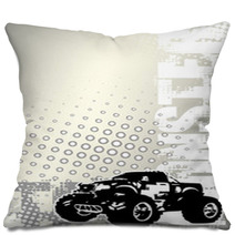 Monster Truck Dots Metal Backgroud Pillows 17813189