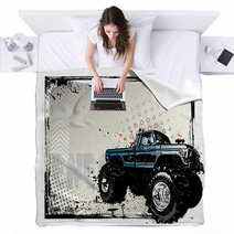 Monster Truck Poster Blankets 33186715
