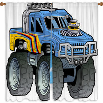 Monster Truck Window Curtains 53885606