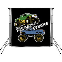 Monster Trucks Vector Backdrops 37134811