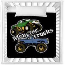 Monster Trucks Vector Nursery Decor 37134811