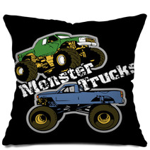 Monster Trucks Vector Pillows 37134811