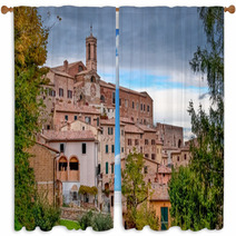 Montepulciano Medieval Village, Tuscany, Italy Window Curtains 61481447