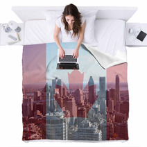 Montreal Skyline From Mont Royal Blankets 1673995