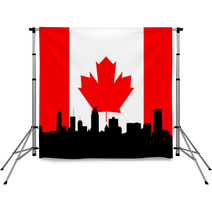 Montreal Skyline Illustration Backdrops 1646406