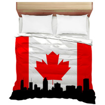 Montreal Skyline Illustration Bedding 1646406