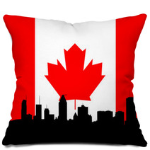 Montreal Skyline Illustration Pillows 1646406