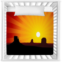 Monument Valley Arizona At Sunset EPS8 Vector Nursery Decor 58429974