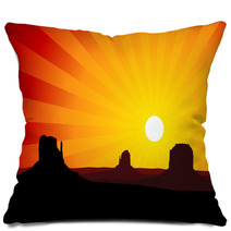 Monument Valley Arizona At Sunset EPS8 Vector Pillows 58429974