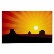 Monument Valley Arizona At Sunset EPS8 Vector Rugs 58429974