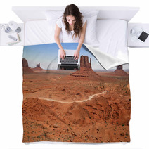 Monument Valley, Desert Canyon In Utah, USA Blankets 61081550