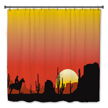 Monument Valley Sunset Landscape Bath Decor 25656564