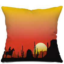Monument Valley Sunset Landscape Pillows 25656564
