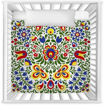 Moravian Folk Ornaments Floral Embroidery Colorful Nursery Decor 297676119