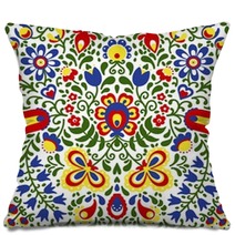 Moravian Folk Ornaments Floral Embroidery Colorful Pillows 297676119