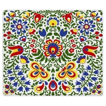Moravian Folk Ornaments Floral Embroidery Colorful Rugs 297676119