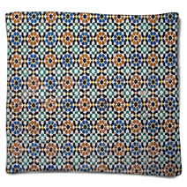 Moroccan Vintage Tile Background Blankets 55402486