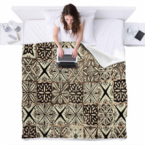 Moroccan Vintage Tile Background Blankets 55481672