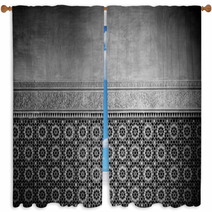 Moroccan Vintage Tile Background Window Curtains 56178428