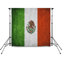 Mosaic Flag Of Mexico Backdrops 66741003