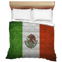 Mosaic Flag Of Mexico Bedding 66741003