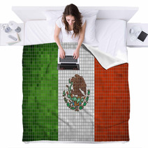 Mosaic Flag Of Mexico Blankets 66741003