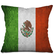 Mosaic Flag Of Mexico Pillows 66741003
