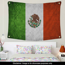 Mosaic Flag Of Mexico Wall Art 66741003