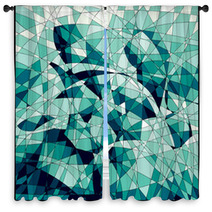 Mosaic Floral Background Window Curtains 72399554