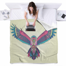 Mosaic Owl Blankets 66573364