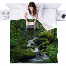 Mossy Waterfall Blankets 23470543
