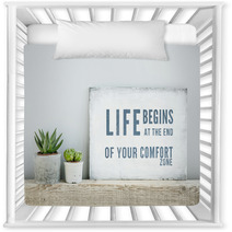 Motivational Poster Quote LIFE BEGINS AT THE END OF COMFORT ZONE Nursery Decor 71504650