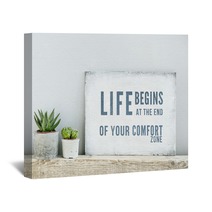 Motivational Poster Quote LIFE BEGINS AT THE END OF COMFORT ZONE Wall Art 71504650