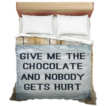 Motivational Wooden Sign On Rustic Palette Chocolate Bedding 68317796