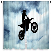 Moto Racer In Sky Window Curtains 22795830