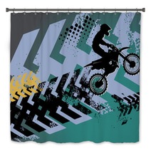 Motocross Background Vector Illustration Bath Decor 38238753