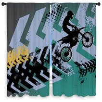 Motocross Background Vector Illustration Window Curtains 38238753