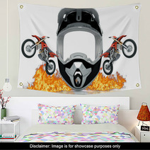 Motocross, Casco, Enduro, Gara Wall Art 69378975