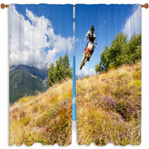 Motocross In Montagna Window Curtains 88556066
