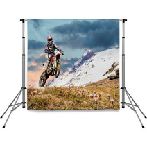 Motocross Primaverile In Ambiente Alpino Backdrops 88621751