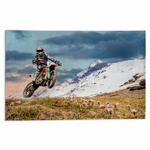 Motocross Primaverile In Ambiente Alpino Rugs 88621751